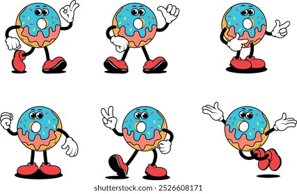 Cartoon Donut Character Illustrations with Various Styles