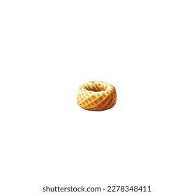 Cartoon donut with fruit filling on a white background. Vector illustration	