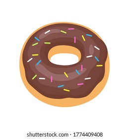 Cartoon Donut mit Glasur, Donut Symbol. Vektorgrafik.
