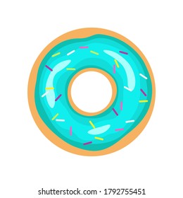 Caricatura con acristalamiento, icono de donut. Ilustración vectorial.
