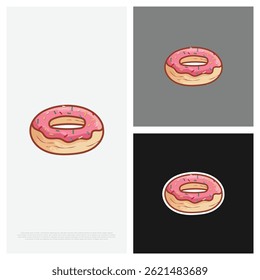 Cartoon Donut Mascot Logo for Kids or Food Business