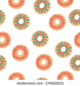 Cartoon donut pattern. illustration for the design of fabric, wallpaper, textile