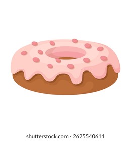 Desenho Animado Rosado com Geada Rosa e Pulverização Ilustração
