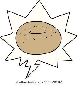 cartoon donut with speech bubble