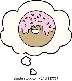 cartoon donut with thought bubble