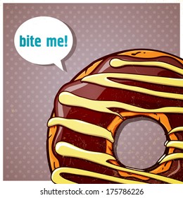 Cartoon donut vector illustration. 