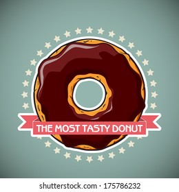 Cartoon donut vector illustration. 