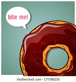 Cartoon donut vector illustration. 