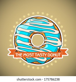 Cartoon donut vector illustration. 