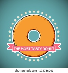 Cartoon donut vector illustration. 