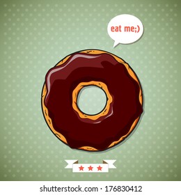 Cartoon donut vector illustration. 