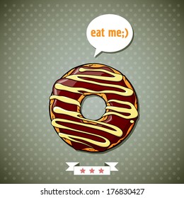 Cartoon donut vector illustration. 