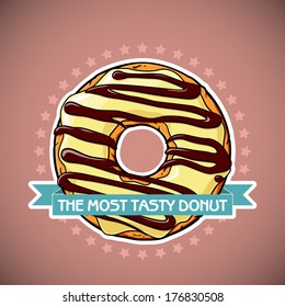 Cartoon donut vector illustration. 