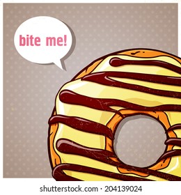 Cartoon donut vector illustration. 