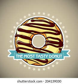 Cartoon donut vector illustration. 
