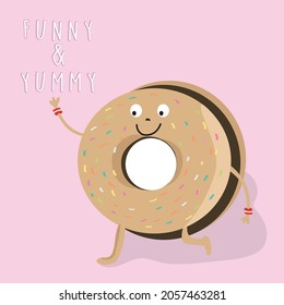 Cartoon donut  vector illustration kid children graphic