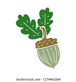 cartoon doodle acorn