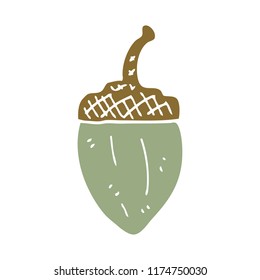 cartoon doodle acorn