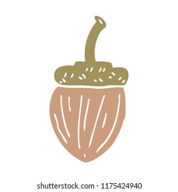 cartoon doodle acorn