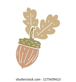 cartoon doodle acorn