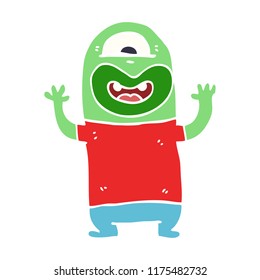 cartoon doodle alien monster