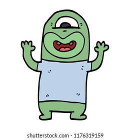 cartoon doodle alien monster