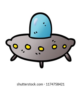cartoon doodle alien spaceship