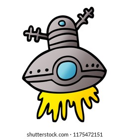 desenho animado doodle alienígena nave espacial
