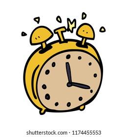 cartoon doodle alram clock