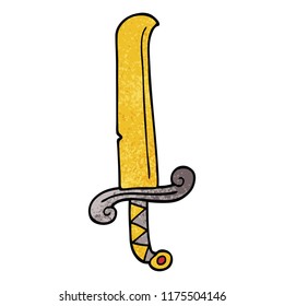 cartoon doodle ancient sword