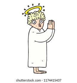 cartoon doodle angel praying