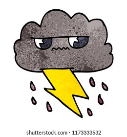Cartoon-Doodle wütende Sturmwolke