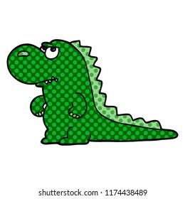 cartoon doodle annoyed dinosaur