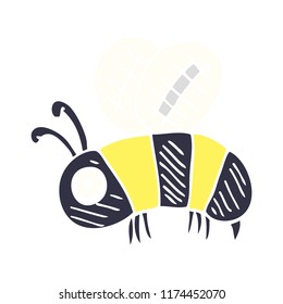 doodle de dibujos animados abeja ansiosa