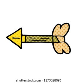 flecha del doodle de dibujos animados volando