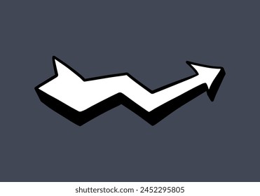 Cartoon doodle arrow vector illustration.