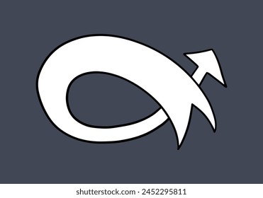 Ilustración vectorial de flecha de garabato de dibujos animados.