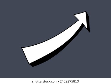 Cartoon doodle arrow vector illustration.