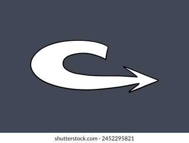 Cartoon doodle arrow vector illustration.