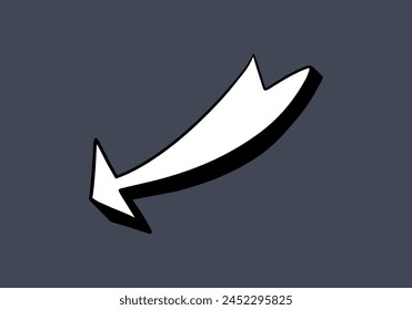 Cartoon doodle arrow vector illustration.