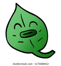 cartoon doodle autumnal leaf