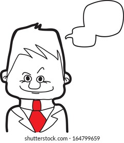 Cartoon doodle avatar of man