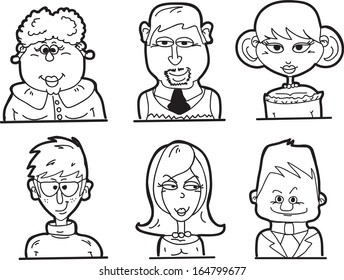 Cartoon doodle avatars 