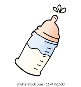 cartoon doodle baby bottle