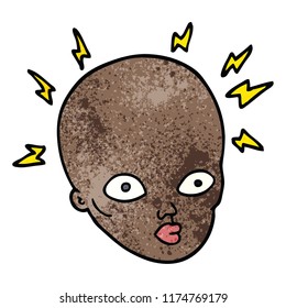 cartoon doodle bald head