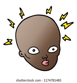 cartoon doodle bald head
