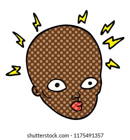 cartoon doodle bald head