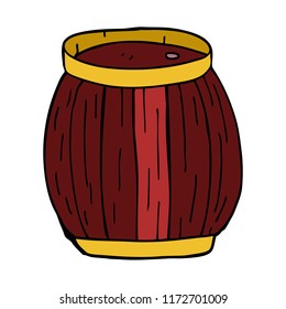doodle de dibujos animados de un barril
