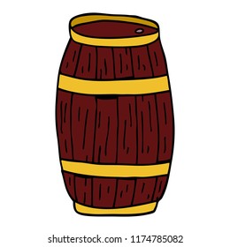 doodle de dibujos animados de un barril