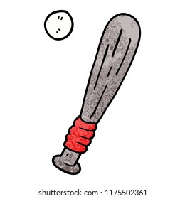 cartoon doodle baseball bat